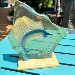 Blue and Cream Swordfish Art